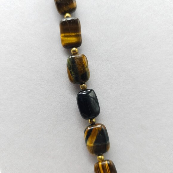 Stauer Polished Tigers Eye Necklace With Gold Accents 20 Inches - Picture 4 of 6
